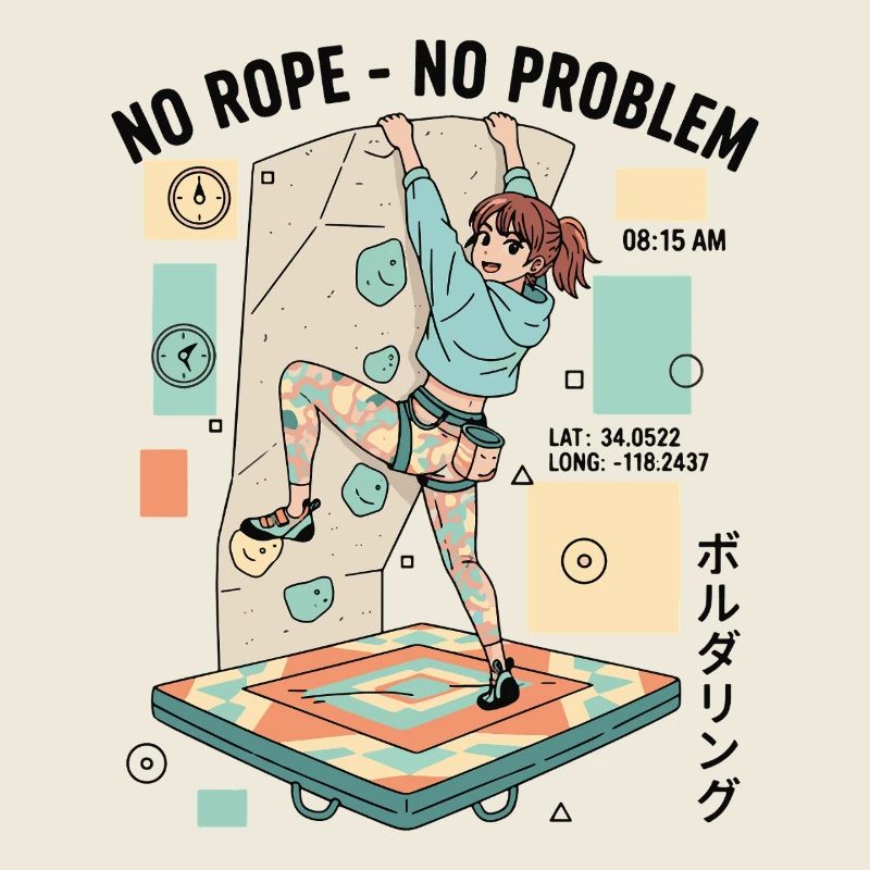 No Rope No Problem Bouldering Climber Fun