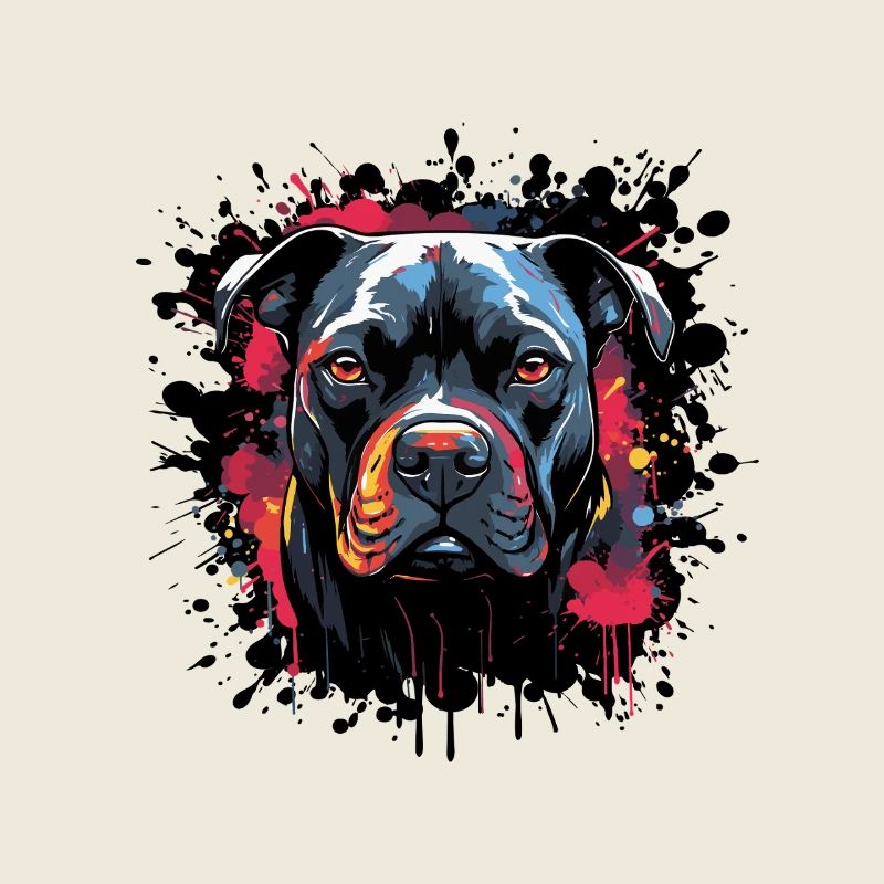 Explosion de couleurs Portrait de Pitbull