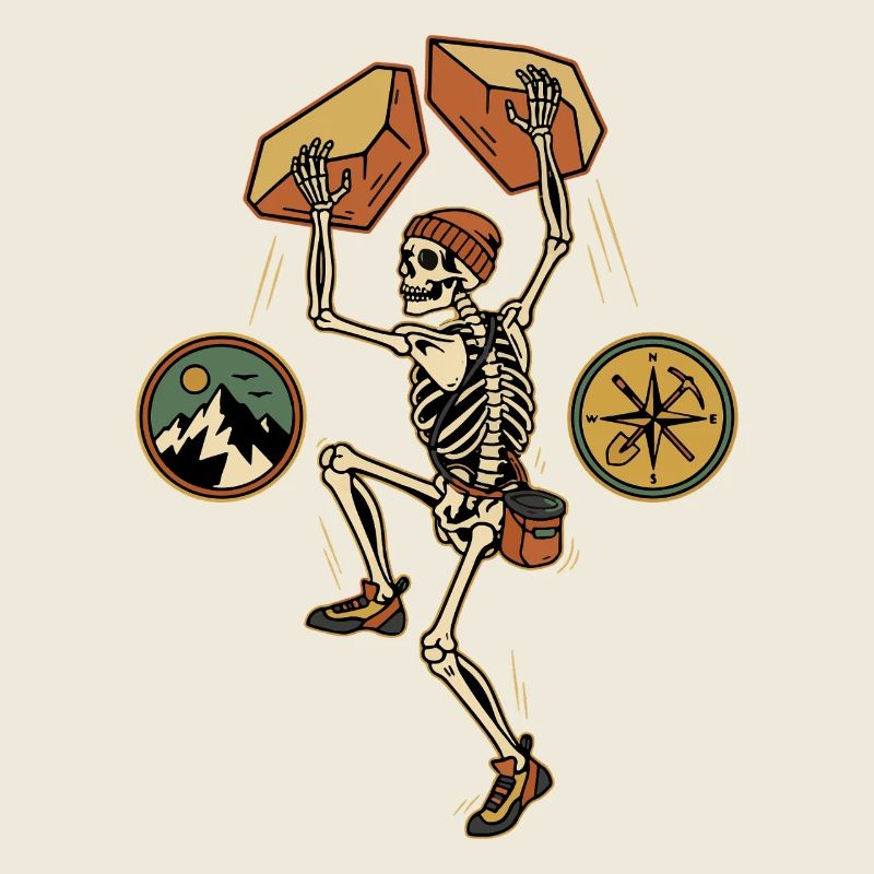 Skeleton Climber Adventure Mountains Kompass