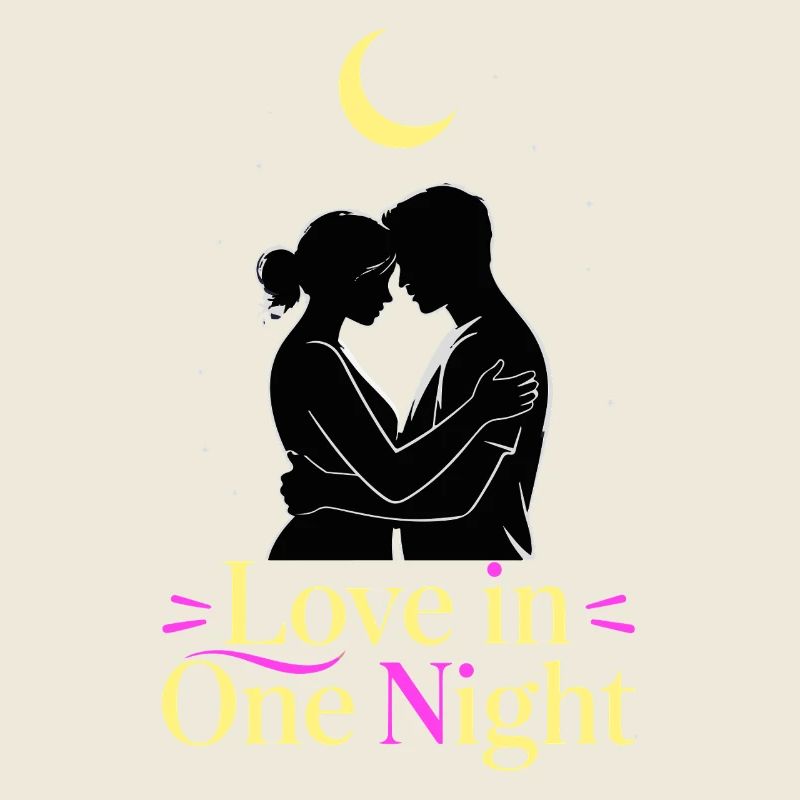 Liebe in einer Nacht Romantik-Silhouette