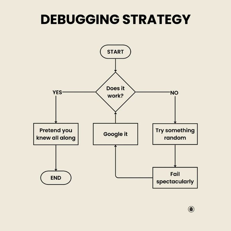 Debugging-Strategie-Flussdiagramm – Funktioniert es Geschenk