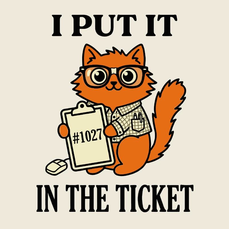I Put It In The Ticket Nerdy Cat IT Support Humor
