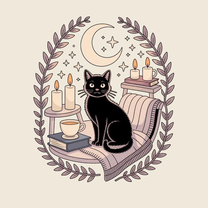 Soft Goth Cozy Goth Cat Moon Spell