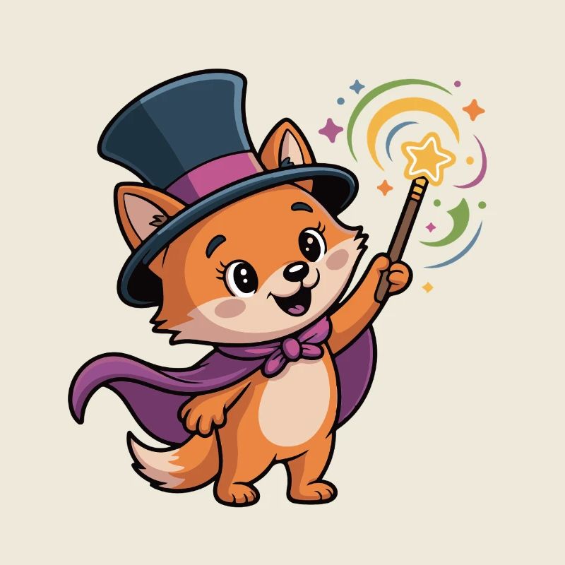 Zauberfuchs mit Sternenstab