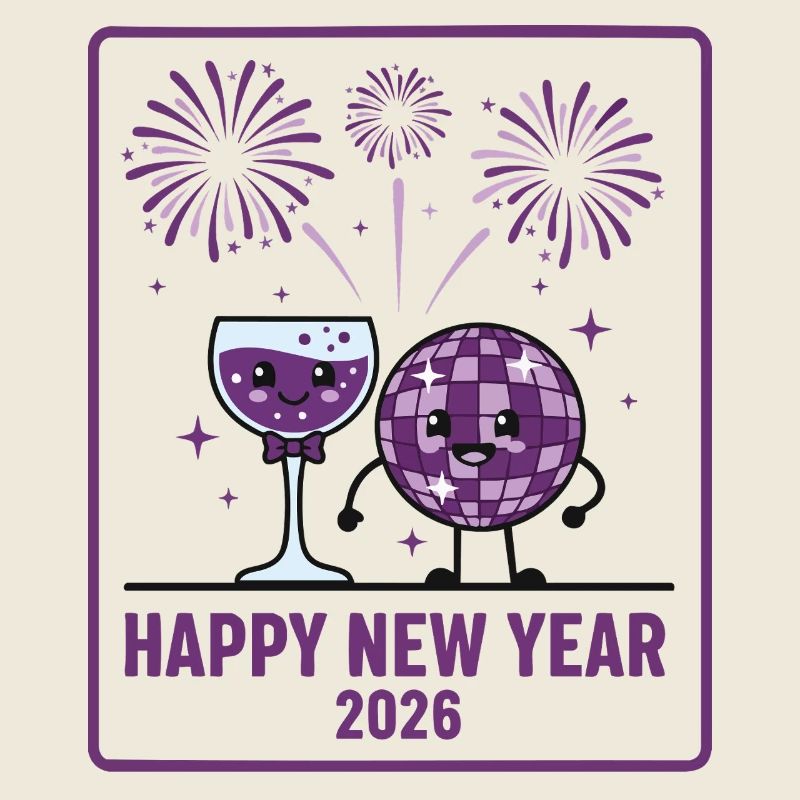 Happy New Year 2026 Fireworks Party Celebration