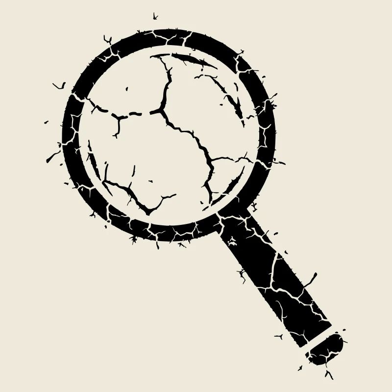 Broken magnifying glass sliver glass vector