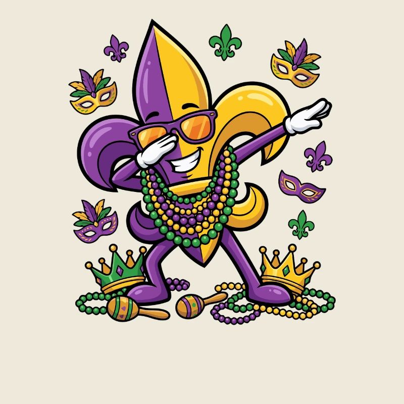 Taponnage de fleur de lys Mardi Gras dab fleur de lys