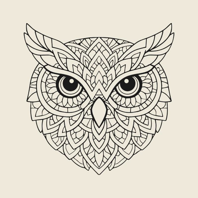 Mandala Eulen Ornament