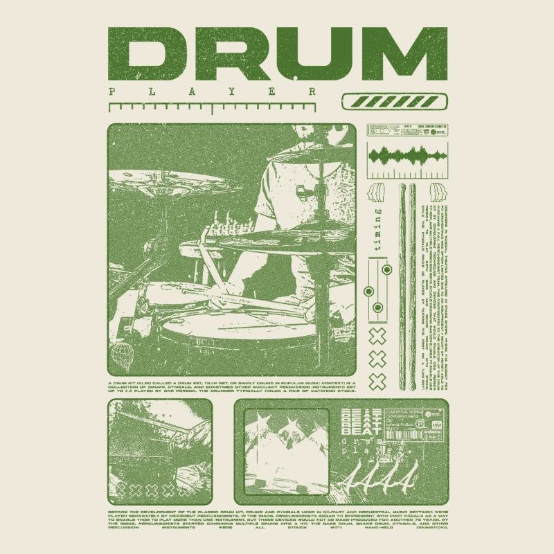 Batteur rock Drumplayer Streetwear