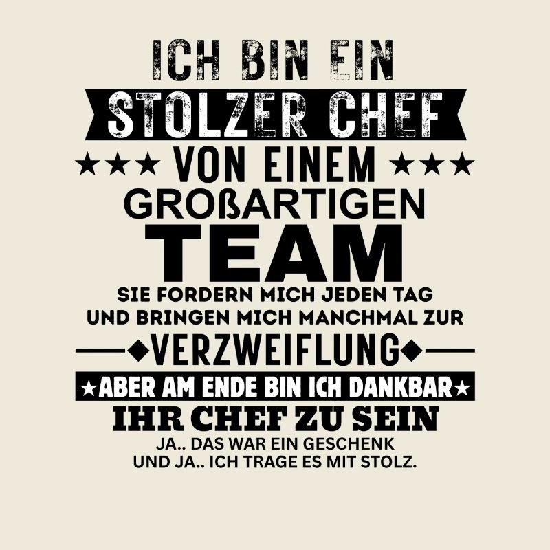 Stolzer Chef von einem großartigen Team Geschenk