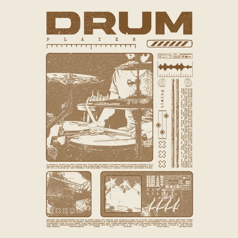 Batteur rock Drumplayer Streetwear