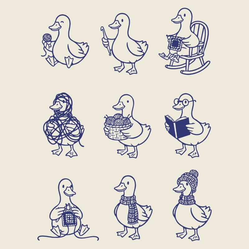 Funny Crochet Duck Squad For Crochet Lovers