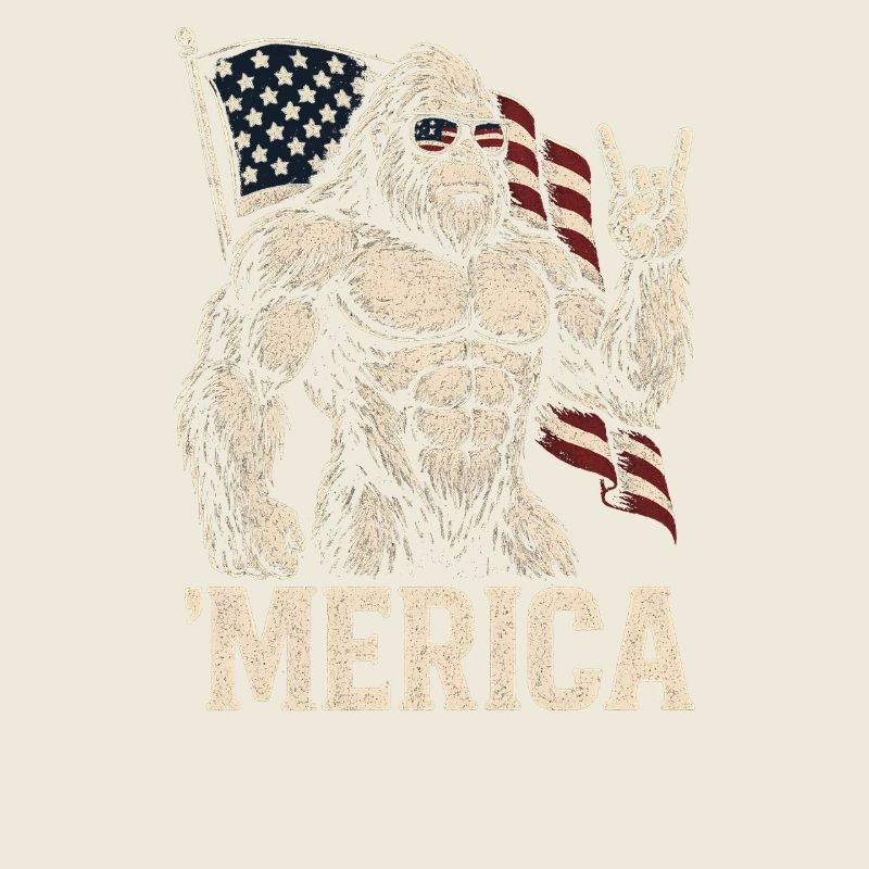 America Bigfoot Funny 4th of July Bigfoot Ameri