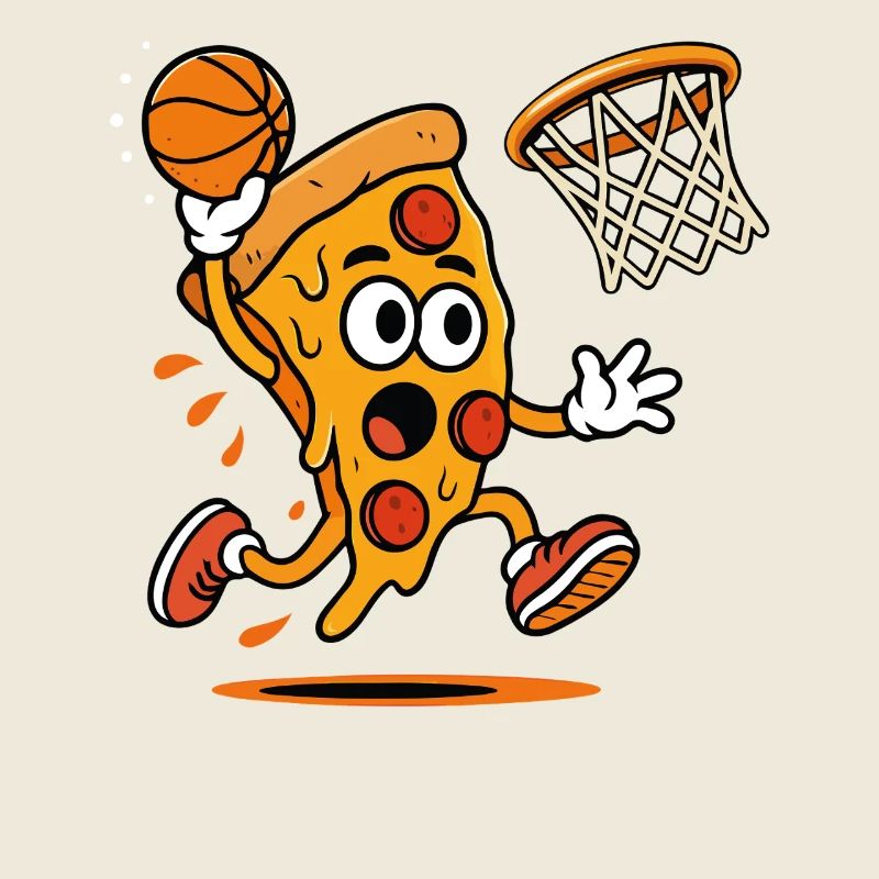Pizza Slam Dunk Karikatur