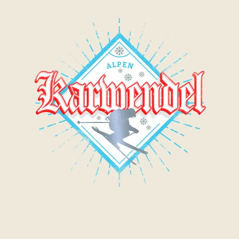 Karwendel Alps Retro Skier Après-Ski Souvenir
