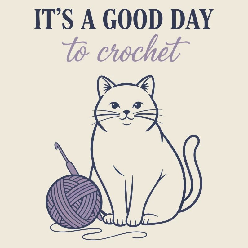 Its A Good Day To Crochet Funny Cat Yarn Lovers