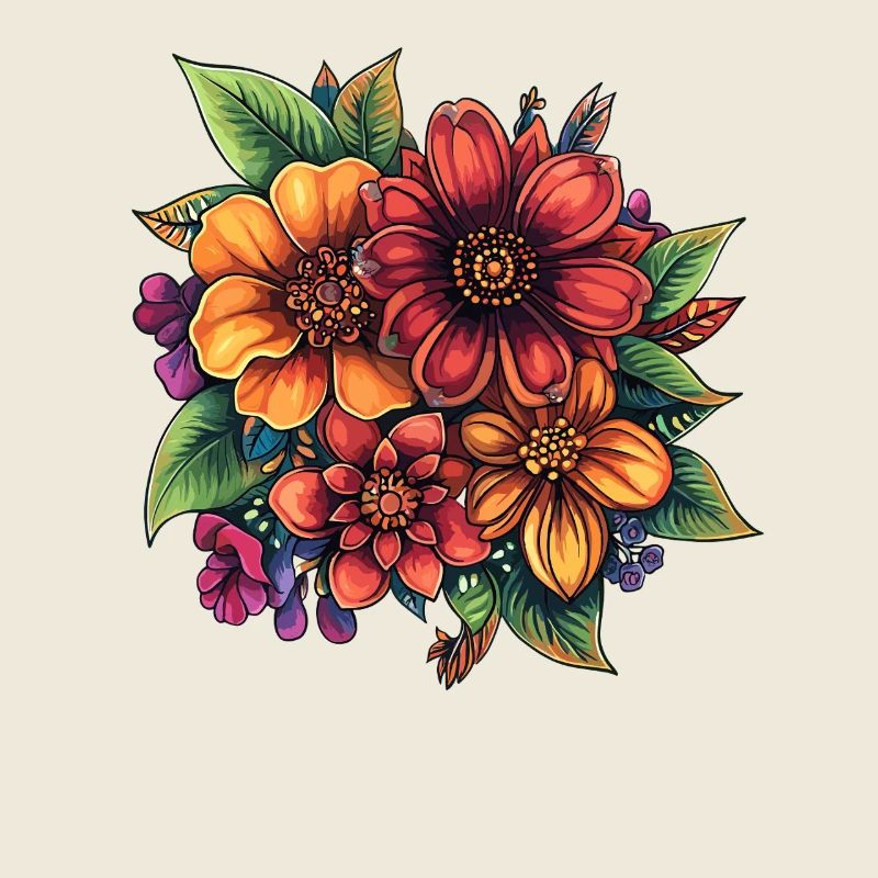 Colourful floral composition