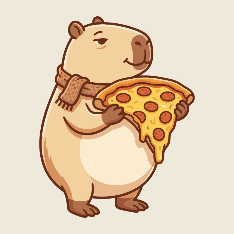 Pizza Capybara with melty cheese