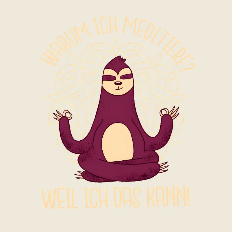 Meditating Sloth Yoga Saying Meditation