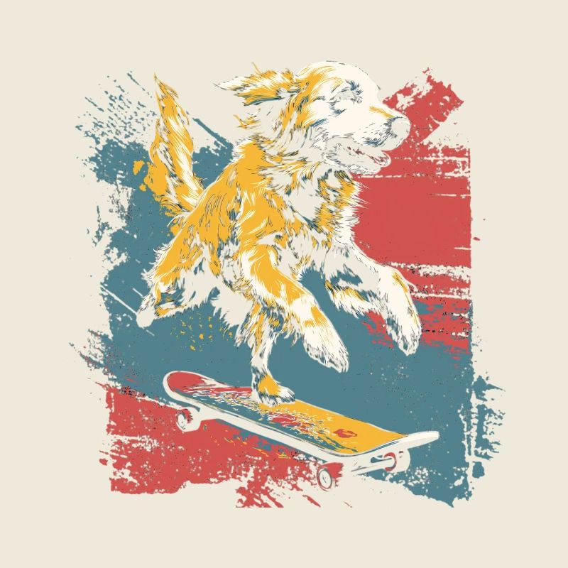 Hund Skateboard Splash