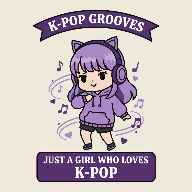 K-Pop-Grooves – einfach ein Mädchen, das K-Pop-Musik liebt