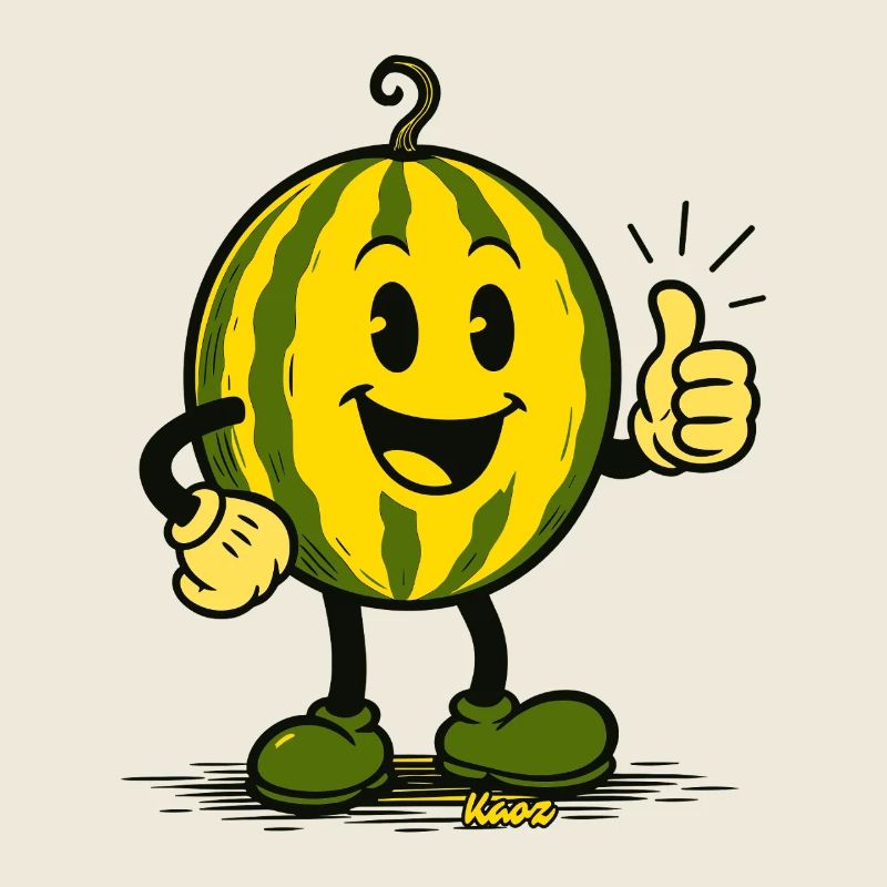 Dessin animé joyeux de pastèque