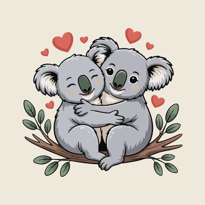 Un couple de koalas adore la Saint-Valentin