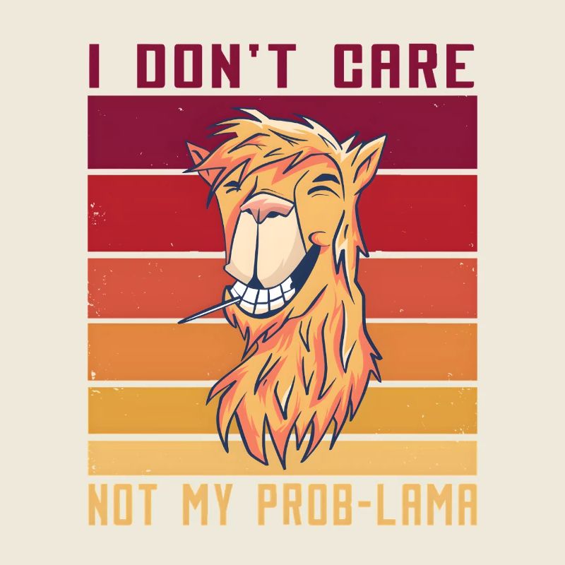 Funny Llama: No Prob Llama Retro Design