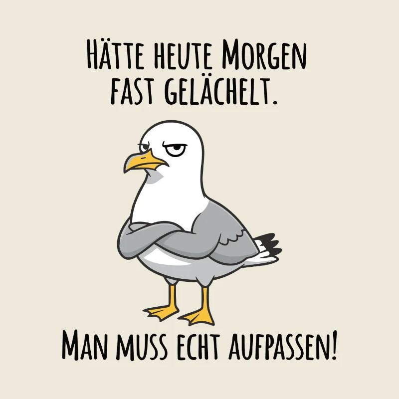 Almost Smiled – Grumpy Seagull for Morning Grouches