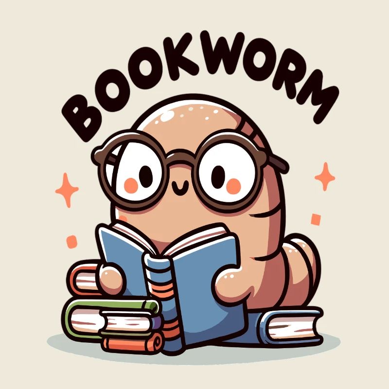 Spectacle bookworm while reading