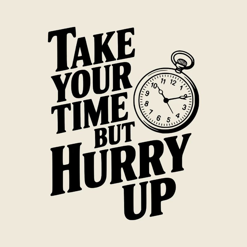 Lass dir Zeit, aber beeil dich