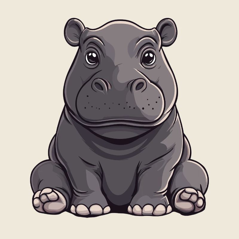Cuddly Hippo Cartoon