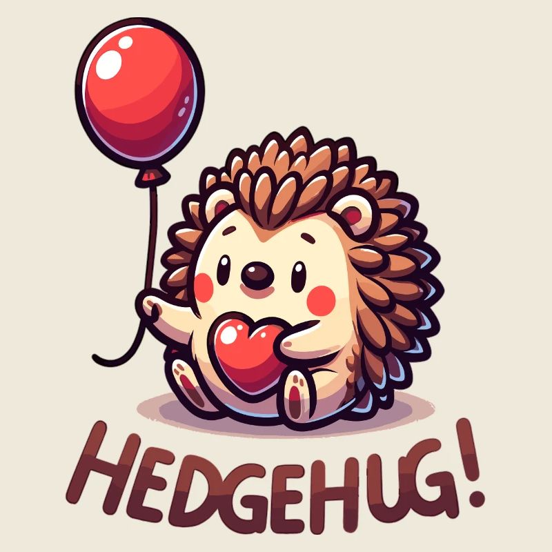 Hedgehog Heart Balloon Hug
