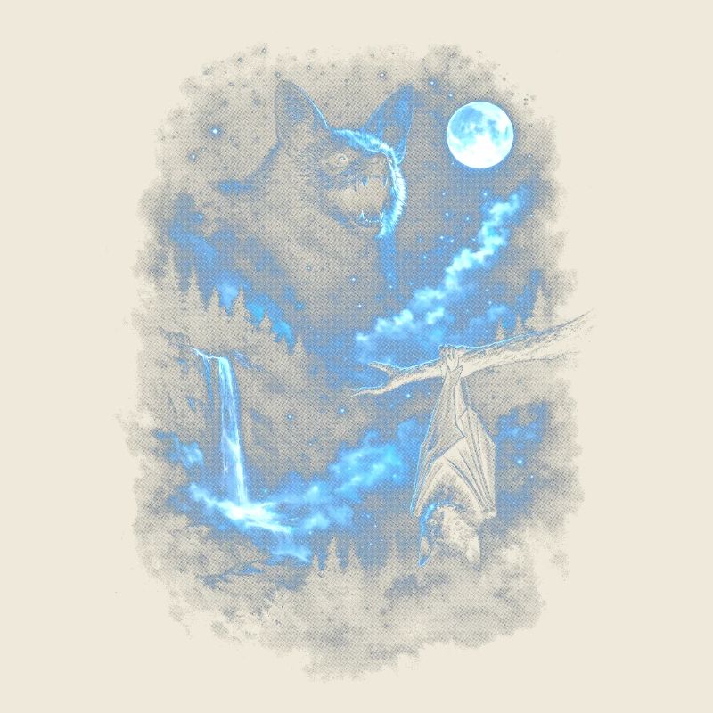 Blue Night Wolf Moonlight