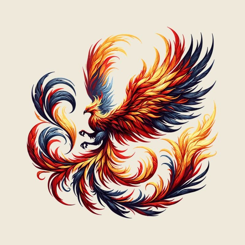 Fire Phoenix in the Flame Vortex