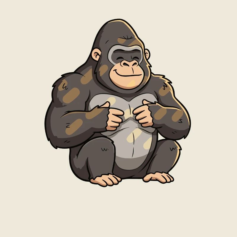 Lächelnder Gorillamaskottchen