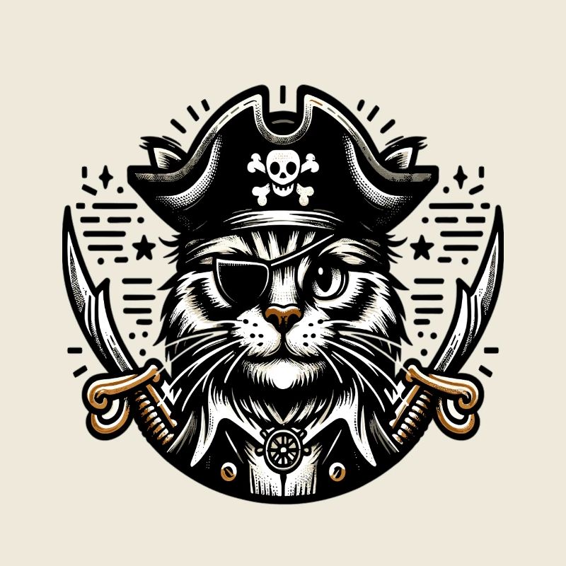 Chat Pirate : Chat pirate avec cache-œil