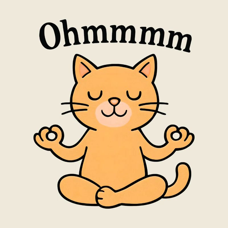 Ohmmmm Yoga Cat Relaxed Meditating Design
