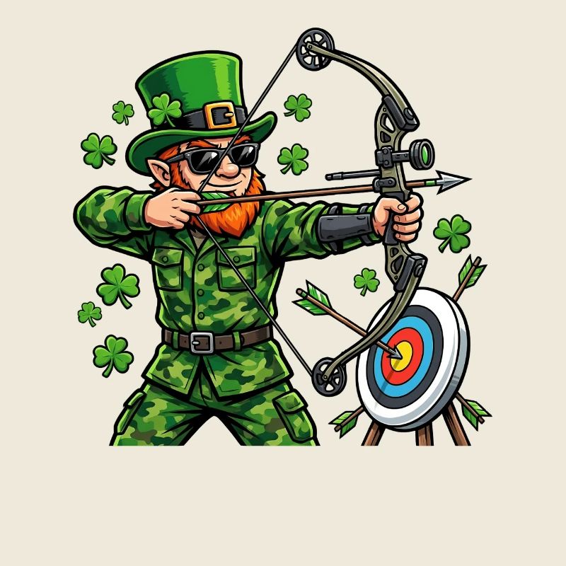 Tir à l’arc de la Saint-Patrick Tir à l’arc Leprechaun Chasseur à l’arc