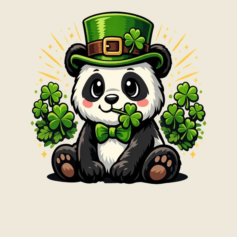 St. Patricks Day Panda-Bär-Leprechaun-Hut