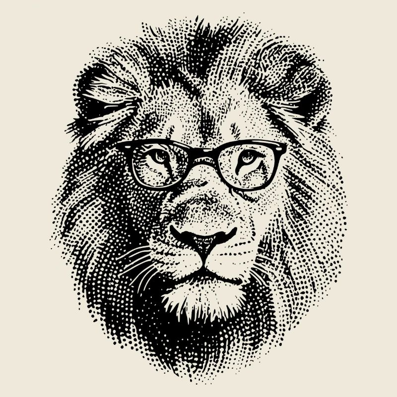 Löwe mit Brille