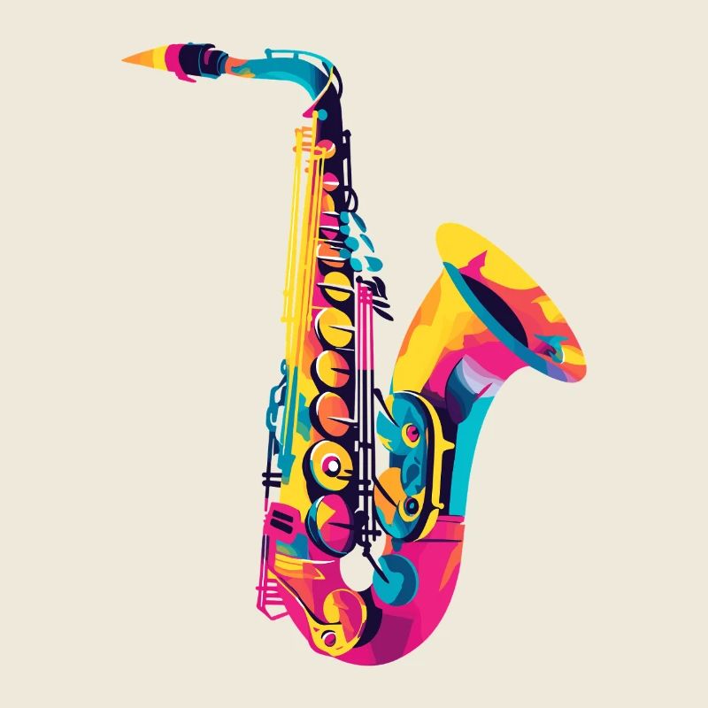 Leuchtendes Saxophon Farbexplosion