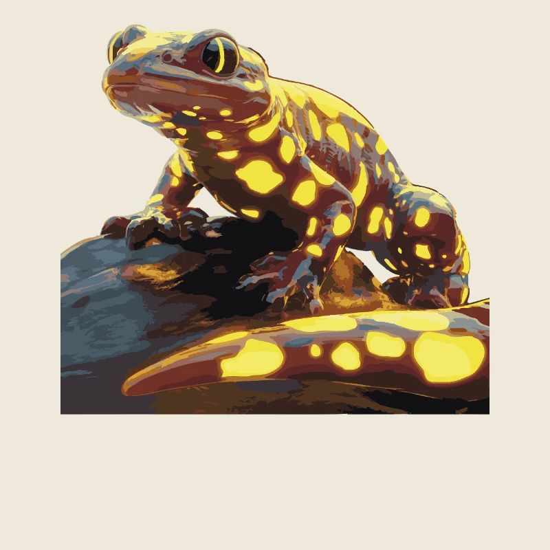 Neon Lizard on Rocks - Colorful Animal Design