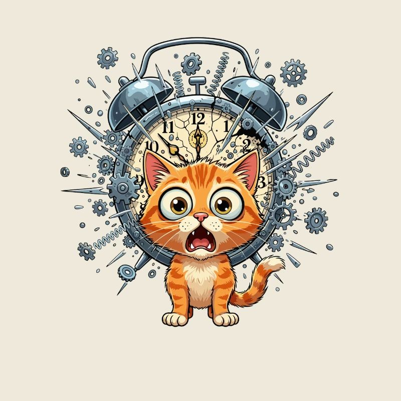 Chat steampunk devant Clockwork