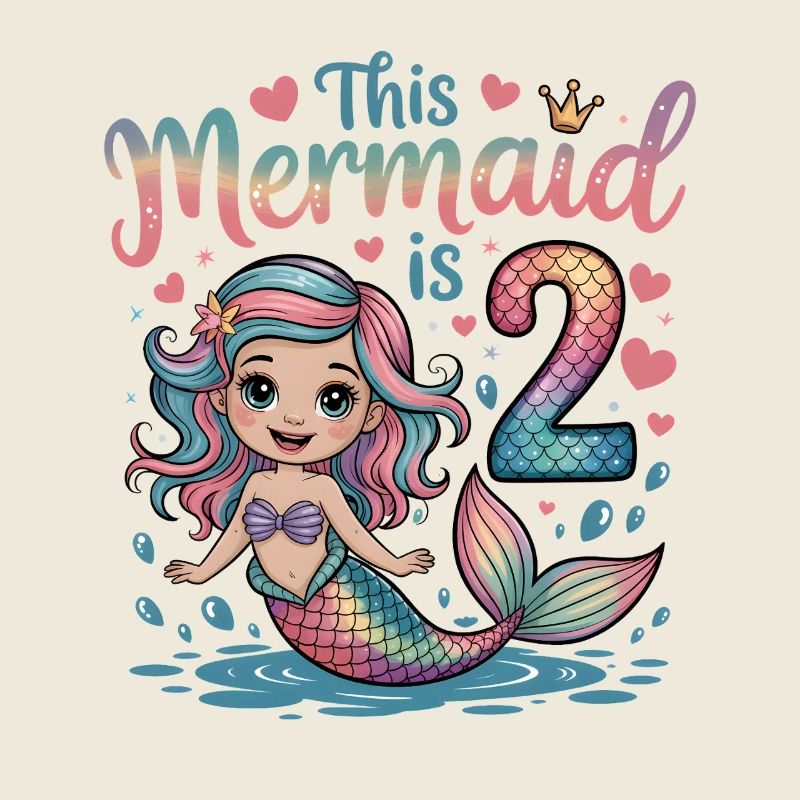 Mermaid 2nd Birthday 2 Years