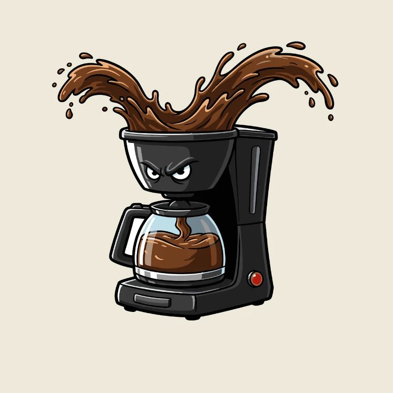 Wütende Kaffeemaschine Splash