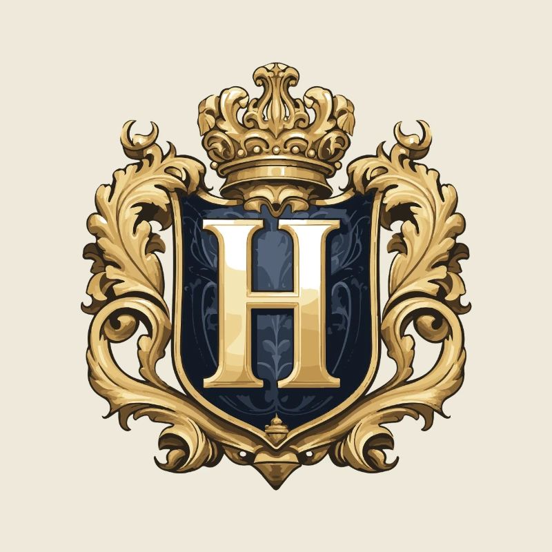 H Buchstabe Name Krone