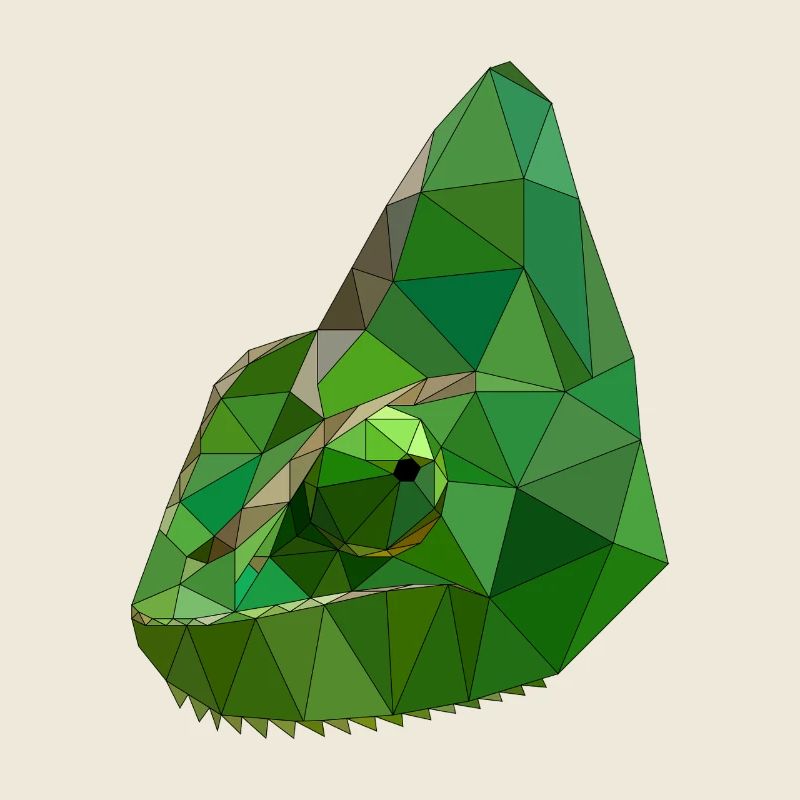 Low Poly Chameleon Geometric Art