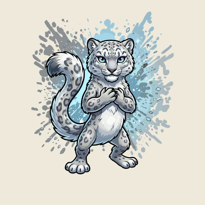 Schneeleopard Jungtier Splash