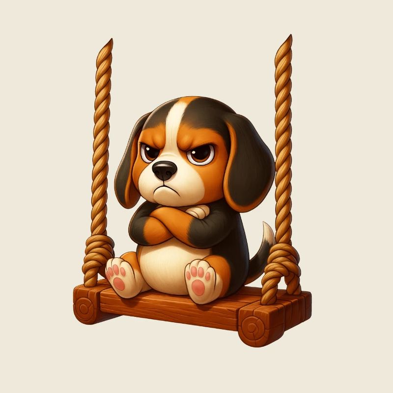 Grumpy Beagle Cartoon Dog Playground Swing